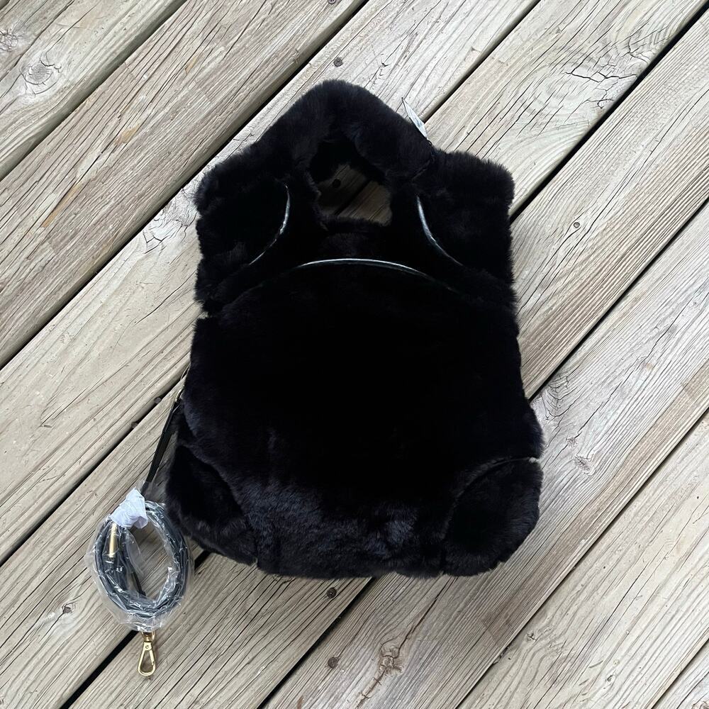 Foley + Corinna Women's Hygge Tower Black Faux Fur Purse. NEW